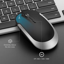 Load image into Gallery viewer, Wireless Keyboard and Mouse Combo - seenda Full Size Slim Thin Wireless Keyboard Mouse with On/Off Switch on Both Keyboard and Mouse - (Black and Silver)
