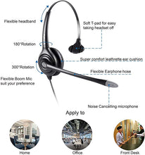 Load image into Gallery viewer, VoiceJoy USB Headset with Quick Disconnect Adapter Compatible with Plantronics QD,Computer Headset with Microphone Noise Cancelling, PC Headset Wired Headphones, Business Headset for Skype, Webinar
