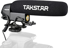 Load image into Gallery viewer, Takstar SGC-600 Camera Microphone, Universal Shotgun Microphone for iPhone, Android Phone, Canon/Nikon/Sony Camera&amp;Camcorder, Video Mic with Shock Mount, Windscreen and 3.5mm Jack
