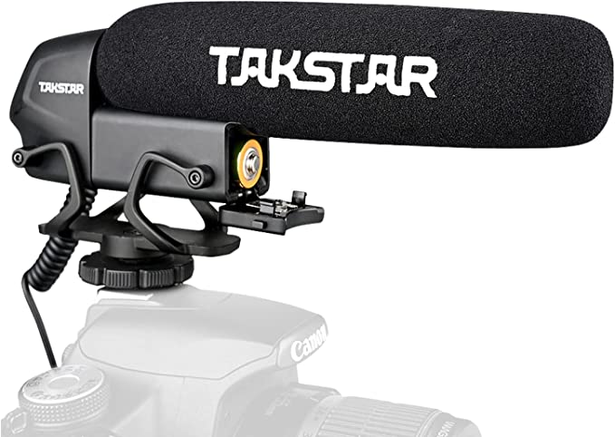 Takstar SGC-600 Camera Microphone, Universal Shotgun Microphone for iPhone, Android Phone, Canon/Nikon/Sony Camera&Camcorder, Video Mic with Shock Mount, Windscreen and 3.5mm Jack