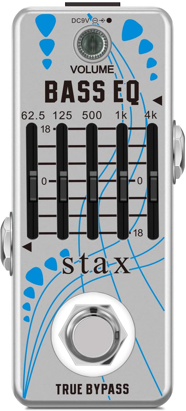 Stax Bass EQ Pedal 5 Band Equalizer Pedals For Bass Guitar With 5 Band Graphic Mini Size True Bypass