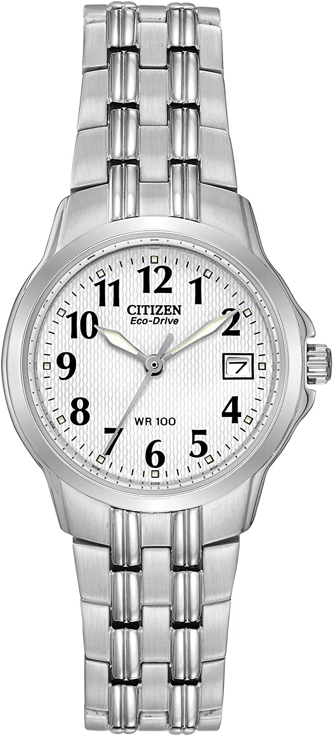 Citizen Eco-Drive Corso Quartz Womens Watch, Stainless Steel, Classic, Silver-Tone (Model: EW1540-54A)
