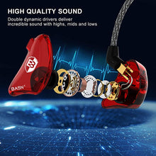 Load image into Gallery viewer, BASN Bsinger BC100 in Ear Monitor Headphones Universal Fit Noise Isolating IEM Earphones for Musicians Singers Studio Audiophiles (Red)
