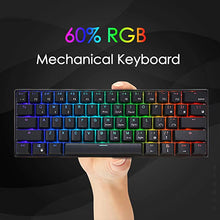 Load image into Gallery viewer, RK ROYAL KLUDGE RK61 Wired 60% Mechanical Gaming Keyboard RGB Backlit Ultra-Compact Hot-Swappable Brown Switch Black
