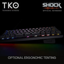 Load image into Gallery viewer, KINESIS Gaming TKO Mechanical Keyboard | Linear Kailh Box Red Switches | 60% Layout | Split Spacebar | Hotswap | PBT Keycaps | Aluminum Body | SF Shock Limited Edition Travel Case
