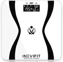 Load image into Gallery viewer, INEVIFIT Body-Analyzer Scale, Highly Accurate Digital Bathroom Body Composition Analyzer, Measures Weight, Body Fat, Water, Muscle &amp; Bone Mass for 10 Users. Includes Batteries
