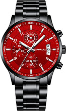 Load image into Gallery viewer, CRRJU Men&#39;s Fashion Stainless Steel Watches Date Waterproof Chronograph Wristwatches,Stainsteel Steel Band Waterproof Watch
