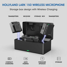 Load image into Gallery viewer, Wireless Lavalier Microphone 2.4G Dual-Channel Hollyland Lark 150 Lapel mic with Charging Case,2&amp;20g Transmitters 5ms Latency &amp;100m DSP with Cameras iPhone Mixer PC for Video Makers.
