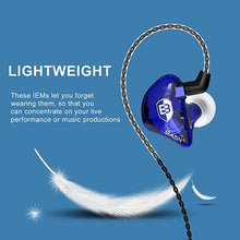 Load image into Gallery viewer, BASN Bsinger BC100 in Ear Monitor Headphones Universal Fit Noise Isolating IEM Earphones for Musicians Singers Studio Audiophiles (Blue)
