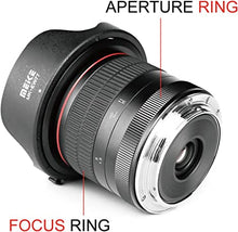 Load image into Gallery viewer, Meike 8mm f3.5 Ultra Wide Angle Fisheye Lens for All EOS EF Mount DSLR Cameras EOS 70D 77D 80D Rebel T7i T6i T6s T6 T5i T5 T4i T3i SL2,etc
