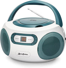 Load image into Gallery viewer, ByronStatics Portable CD Player Boombox with AM FM Radio, Top Loading CD, 1W RMS x 2 Stereo Speaker, Aux-in Jack, LCD Display, AC110-120V Operated
