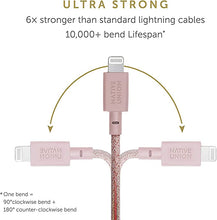 Load image into Gallery viewer, Native Union Belt Cable XL - 10ft Ultra-Strong Reinforced Durable USB-C to Lightning [MFi Certified] Charging Cable with Leather Strap Compatible with iPhone/iPad (Rose)
