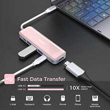 Load image into Gallery viewer, XIDU USB C Hub Multiport Adapter, PhilPort 6-in-1 with HDMI USB C Hub Adapter for MacBook Pro 13/15/16, Dongle USB C Hub to HDMI 4K, 3 USB 3.0 Ports, 100W PD and Compatible More Type-C Devices (Pink)

