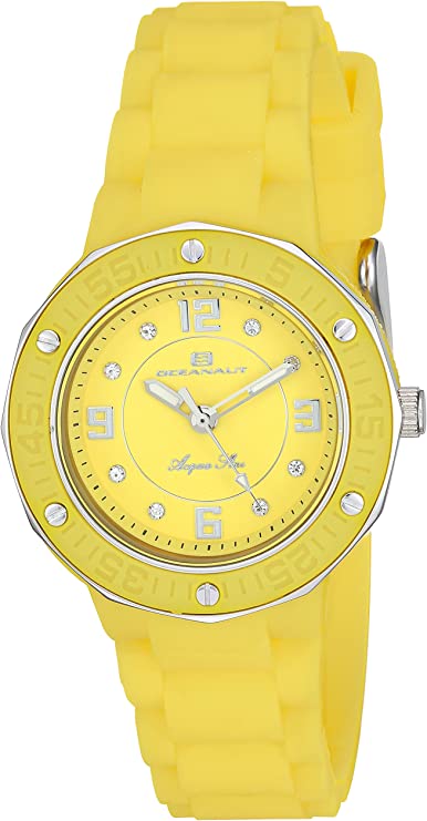 Oceanaut Women's Acqua Star Stainless Steel Quartz Watch with Silicone Strap, Yellow, 14 (Model: OC0437)