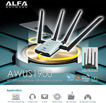 Load image into Gallery viewer, Alfa AC1900 WiFi Adapter - 1900 Mbps 802.11ac Long-Range Dual Band USB 3.0 Wi-Fi Network Adapter w/4x 5dBi External Dual-Band Antennas

