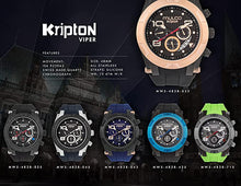 Load image into Gallery viewer, Mulco Kripton Viper Quartz Multifunction Movement Men&#39;s Watch | Premium Analog Display with Rose Gold Accents | Silicone Watch Band | Water Resistant Stainless Steel Watch
