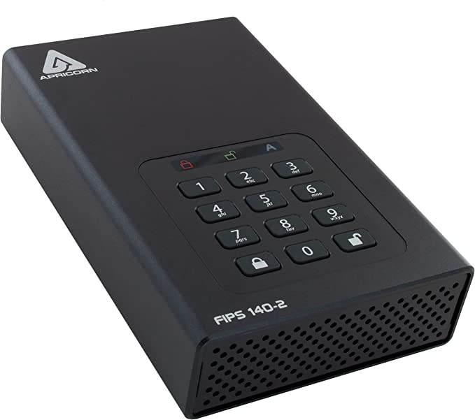 Apricorn Aegis Padlock 12 TB FIPS 140-2 Validated 256-Bit Encrypted Hard Drive (ADT-3PL256F-12TB)