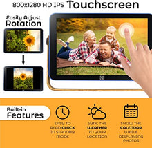 Load image into Gallery viewer, Kodak 10-Inch Smart Touch Screen Rechargeable Digital Picture Frame, Wi-Fi Enabled with HD Photo Display and Music/Video Support, Calendar, Weather and Location Updates (RWF-108) - Ocean Blue
