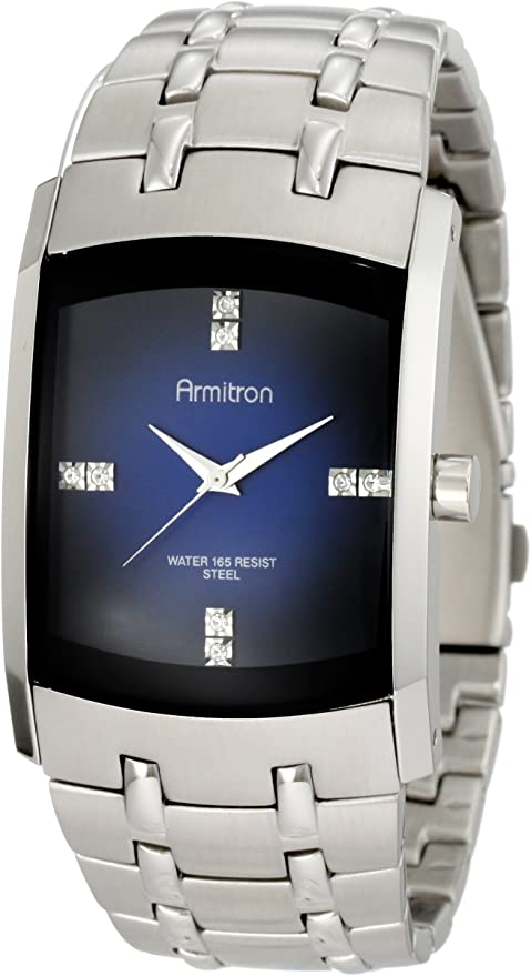 Armitron Men's Genuine Crystal Accented Stainless Steel Watch