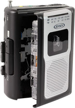 Load image into Gallery viewer, Jensen Retro Portable AM/FM Radio Personal Cassette Player Compact Lightweight Design Stereo AM/FM Radio Cassette Player/Recorder &amp; Built in Speaker (Black)

