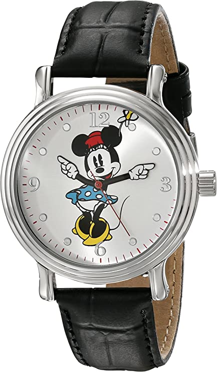 Disney Women's W001873 Minnie Mouse Analog Display Analog Quartz Black Watch