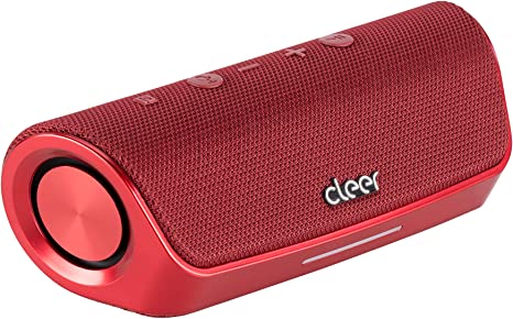 Cleer Audio Stage Portable Bluetooth Speaker - Ipx7 Water Resistant, Up-to 15-Hours Wireless Playback Boom Box | Dual 48mm Neodymium Drivers, Alexa & Stereo Pairing (Red)