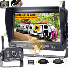 Load image into Gallery viewer, Wireless Backup Camera for RV HD 1080P with 7 Inch DVR Monitor High-Speed Rear View Observation System for RVs Trucks Trailers 5th Wheels with Adapter Compatible with Furrion Pre-Wired RV Rohent R9
