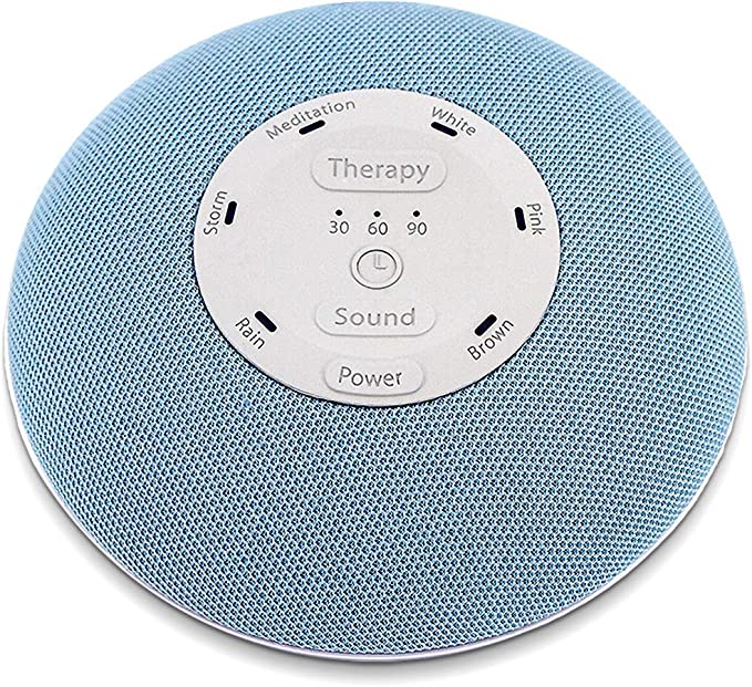 HoMedics Deep Sleep Mini Portable Sleep Sound Machine | 3 Programs, 3 White Noises, 2 Sounds, Guided Meditation, Auto-Off Timer, Rechargeable Battery, Blue