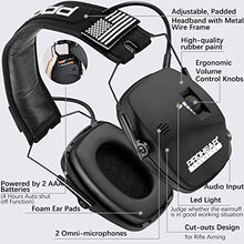 Load image into Gallery viewer, PROHEAR 036 Digital Electronic Shooting Ear Protection Patriot Sound Amplification Earmuffs, 23dB NRR Low Profile Noise Reduction Hearing Protection for Gun Range and Hunting, Black

