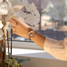 Load image into Gallery viewer, Nine West Women&#39;s Floral Dial Strap Watch
