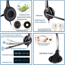 Load image into Gallery viewer, VoiceJoy USB Headset with Quick Disconnect Adapter Compatible with Plantronics QD,Computer Headset with Microphone Noise Cancelling, PC Headset Wired Headphones, Business Headset for Skype, Webinar
