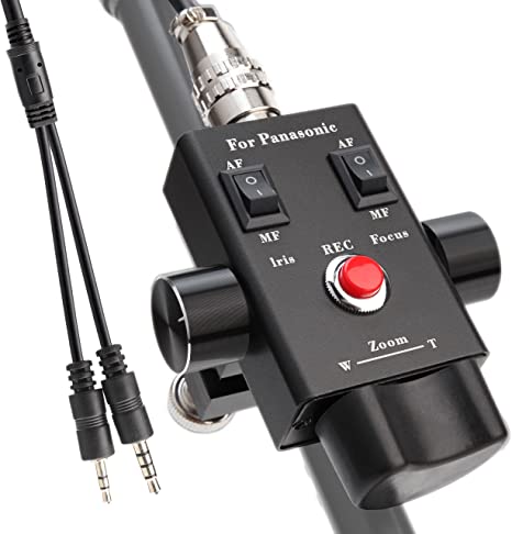 KOERTACOO Camcorder Zoom Controller, Remote Control Zoom, Iris, and Focus Control + 2.5mm and 3.5mm Jack Cable for Panasonic HC-X1 HC-PV100 AG-UX90 AG-UX180 HC-X1000 AG-AC30 AG-AC90 AU-EVA1 Camera.
