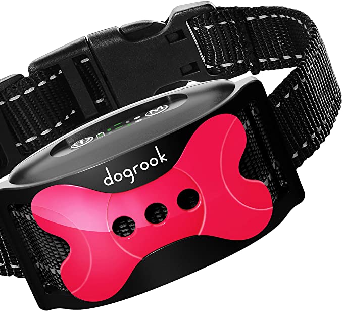 DogRook Dog Bark Collar Rechargeable - Humane, No Shock Barking Collar - w/2 Vibration & Beep - S, M, L Dogs Breeds Training - No Remote - 8-110 lbs