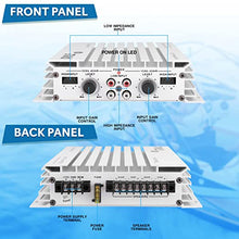 Load image into Gallery viewer, Pyle Hydra Marine Amplifier - Upgraded Elite Series 400 Watt 4 Channel Audio Amplifier - Waterproof, Dual MOSFET Power Supply, GAIN Level Controls, RCA Stereo Input &amp; LED Indicator - PLMRA402
