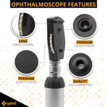 Load image into Gallery viewer, Cynamed 2-in-1 Ear Scope Set - Multi-Function Otoscope for Ear, Nose &amp; Eye Examination- Kit for Home and Medical Students - Sight Chart, Replacement Tips, and Carry Case
