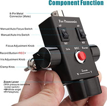 Load image into Gallery viewer, KOERTACOO Camcorder Zoom Controller, Remote Control Zoom, Iris, and Focus Control + 2.5mm and 3.5mm Jack Cable for Panasonic HC-X1 HC-PV100 AG-UX90 AG-UX180 HC-X1000 AG-AC30 AG-AC90 AU-EVA1 Camera.
