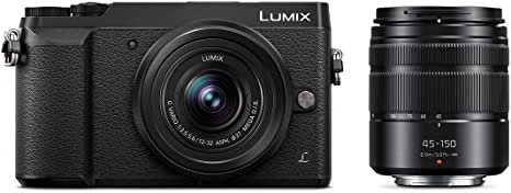 Panasonic LUMIX GX85 4K Digital Camera, 12-32mm and 45-150mm Lens Bundle, 16 Megapixel Mirrorless Camera Kit, 5 Axis In-Body Dual Image Stabilization, 3-Inch Tilt and Touch LCD, DMC-GX85WK (Black)