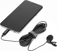 Load image into Gallery viewer, Saramonic Lavalier Microphone with USB-C for Mobile Devices and Computers with 19.7-Foot (6m) Cable &amp; Right-Angle USB-C Adapter (LavMicro U3B), LAVMICROU3B
