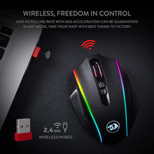 Load image into Gallery viewer, Redragon M686 Wireless Gaming Mouse, 16000 DPI Wired/Wireless Gamer Mouse with Professional Sensor, 45-Hour Durable Power Capacity, Customizable Macro and RGB Backlight for PC/Mac/Laptop
