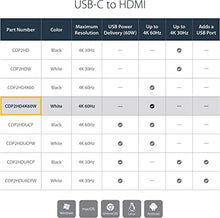 Load image into Gallery viewer, StarTech.com USB C to HDMI Adapter - White - 4K 60Hz - Thunderbolt 3 Compatible - USB Type C to HDMI Dongle Converter (CDP2HD4K60W)
