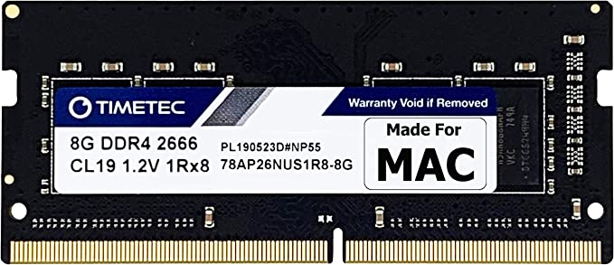 Timetec 8GB Compatible for Apple DDR4 2666MHz for Mid 2020 iMac (20,1 / 20,2) / Mid 2019 iMac (19,1) 27-inch w/Retina 5K Display, Late 2018 Mac Mini (8,1) PC4-21333 / PC4-21300 SODIMM MAC RAM Upgrade