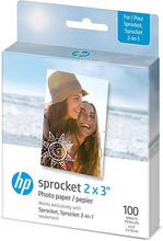 Load image into Gallery viewer, HP Sprocket 2x3&quot; Premium Zink Sticky Back Photo Paper (100 Sheets) Compatible with HP Sprocket Photo Printers, Original Version.

