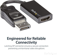 Load image into Gallery viewer, StarTech.com DisplayPort to HDMI Adapter - 4K 60Hz Active DP 1.4 to HDMI 2.0 Video Converter - DP to HDMI Monitor/TV/Display Cable Adapter Dongle - Latching DP Connector (DP2HD4K60S)
