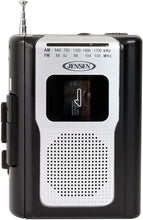 Load image into Gallery viewer, Jensen Retro Portable AM/FM Radio Personal Cassette Player Compact Lightweight Design Stereo AM/FM Radio Cassette Player/Recorder &amp; Built in Speaker (Black)
