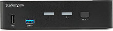 Load image into Gallery viewer, StarTech.com 2 Port DisplayPort KVM Switch - 4K 60Hz - Single Display - Dual Port UHD DP 1.2 USB KVM Switch with Integrated USB 3.0 Hub &amp; Audio - Dell HP Apple Lenovo - TAA Compliant (SV231DPU34K)
