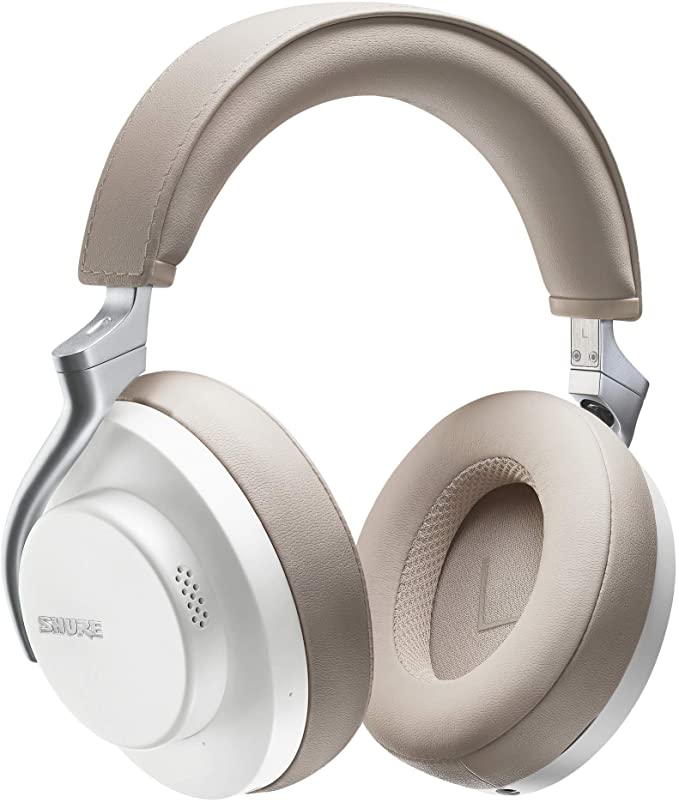 Shure AONIC 50 Wireless Noise Cancelling Headphones, Premium Studio-Quality Sound, Bluetooth 5 Wireless Technology, Comfort Fit Over Ear, 20 Hours Battery Life, Fingertip Controls - White
