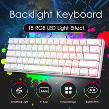 Load image into Gallery viewer, RK ROYAL KLUDGE RK61 Wired 60% Mechanical Gaming Keyboard RGB Backlit Ultra-Compact Hot-Swappable Brown Switch White
