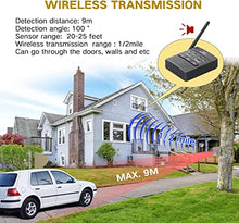 Load image into Gallery viewer, 1/2 Mile Hosmart Rechargable Driveway Alarm Wireless Sensor System &amp; Driveway Sensor Alert System Weatherproof Security Outdoor Motion Sensor &amp; Detector
