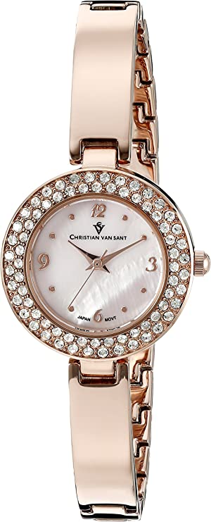 Christian Van Sant Women's CV8614 Palisades Analog Display Quartz Rose Gold Watch