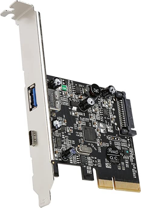 Rosewill RC-509 PCI-E (PCI Express) to USB 3.1 (Type A +Type C) Expansion Card USB 3.1 Gen II SuperSpeed 10Gbps Internal 15-Pin Power Connector USB-C Port 3A Charging Power With Asmedia Chipset